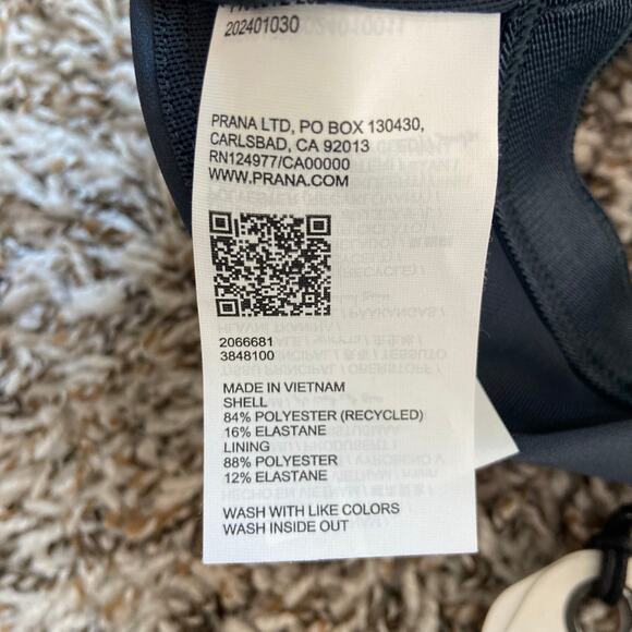 prAna Sculpt Adjustable Bra Women's S Stormy Night Fitted Square Neck Stretch - Picture 7 of 9